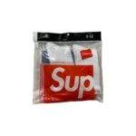 2 Pair White Supreme Socks